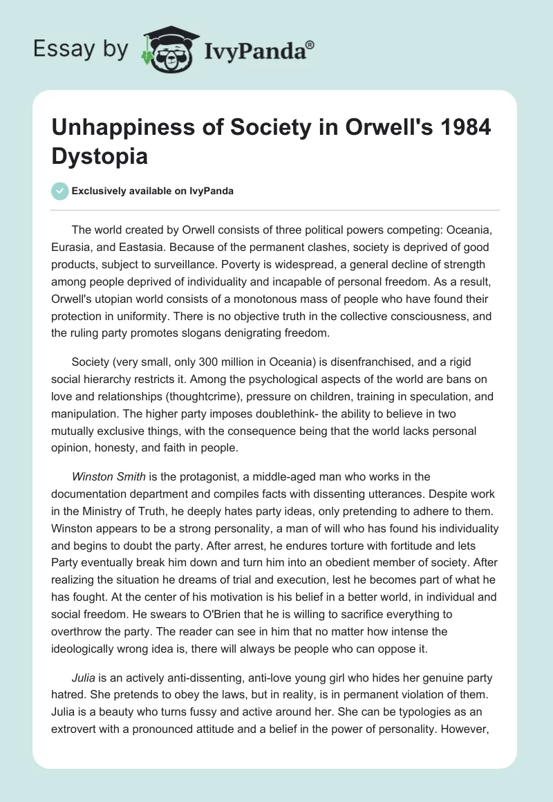 dystopia essay