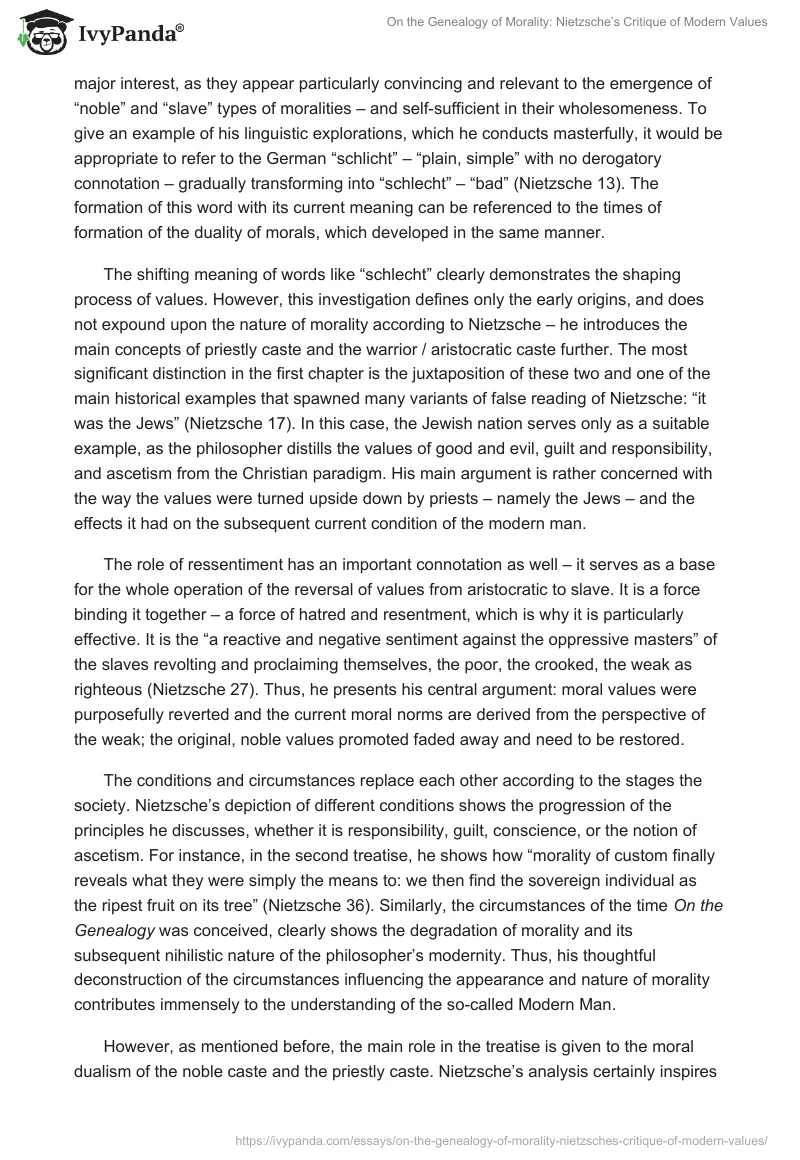 "On the Genealogy of Morality": Nietzsche’s Critique of Modern Values. Page 2