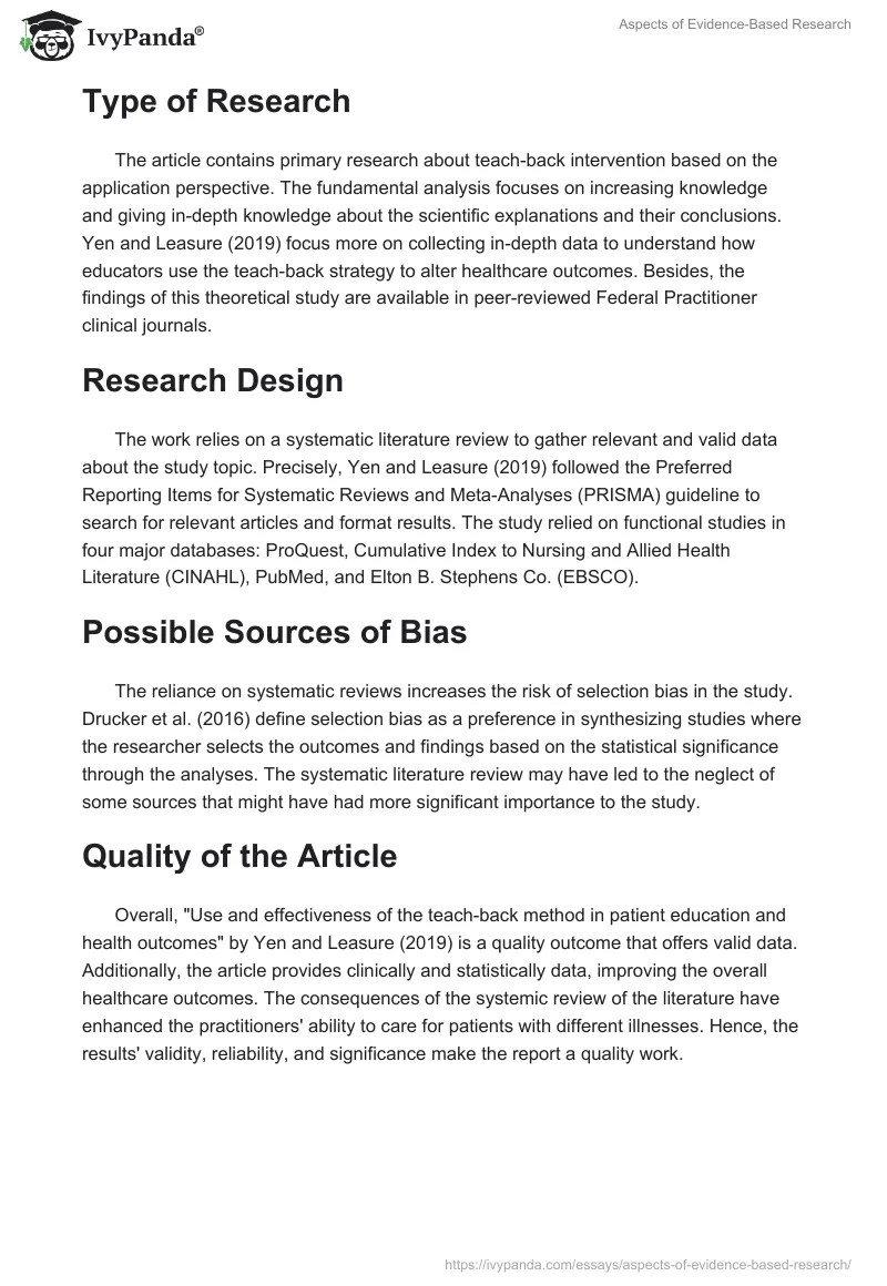 Aspects of Evidence-Based Research. Page 2