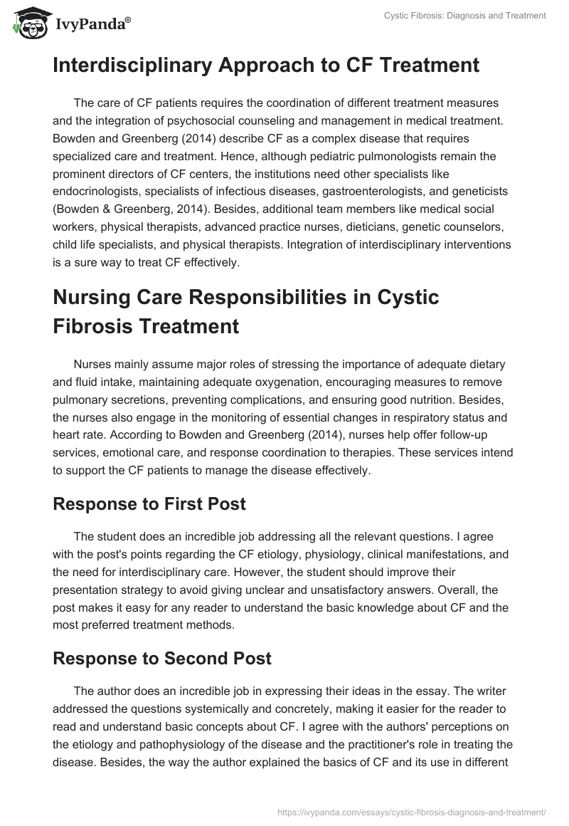 Cystic Fibrosis: Diagnosis and Treatment. Page 2