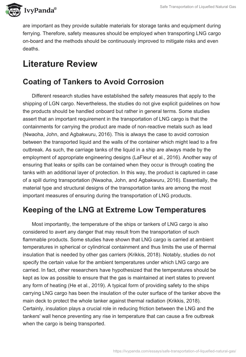 Safe Transportation of Liquefied Natural Gas. Page 2