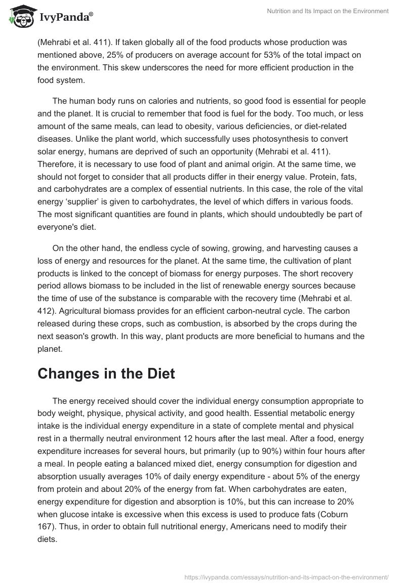 Nutrition and Its Impact on the Environment. Page 2