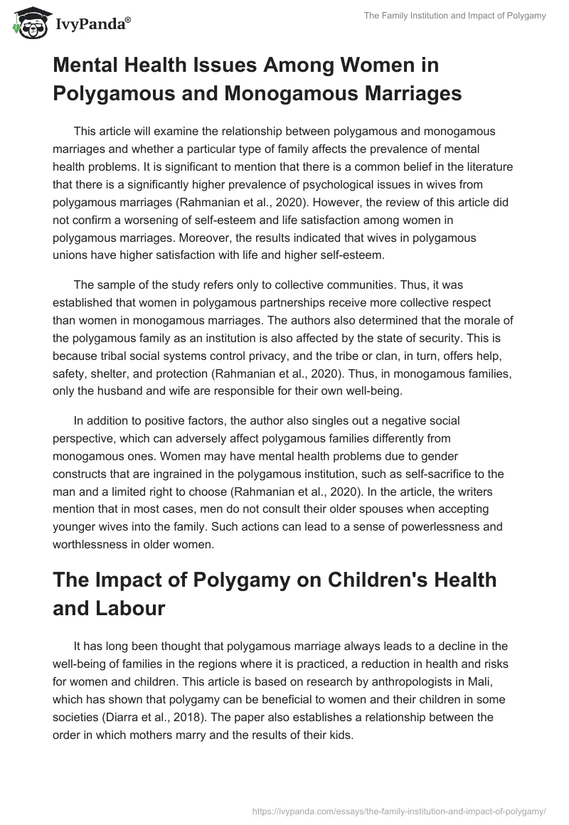 The Family Institution and Impact of Polygamy. Page 2