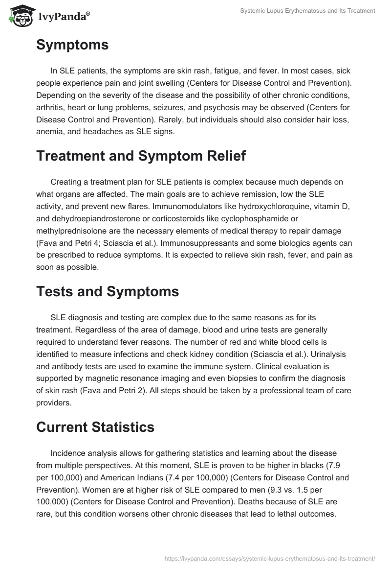 Systemic Lupus Erythematosus and Its Treatment. Page 2
