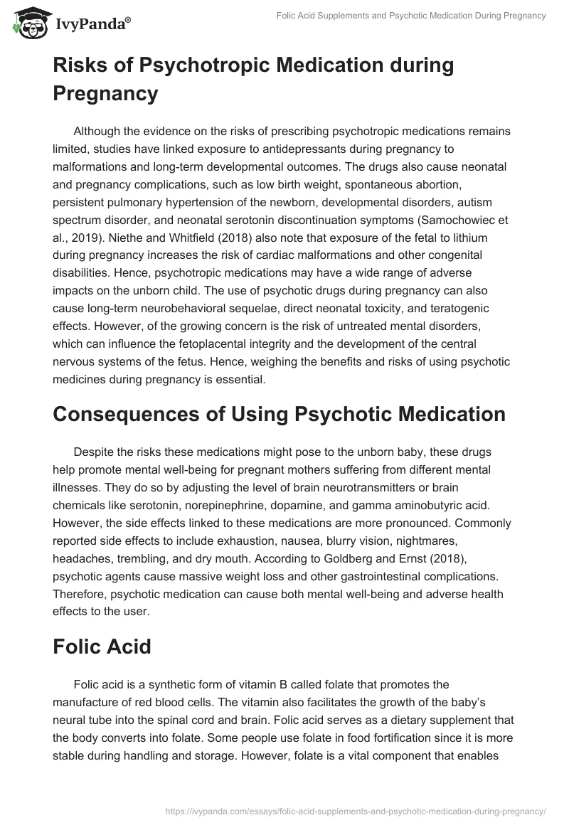 Folic Acid Supplements and Psychotic Medication During Pregnancy. Page 2