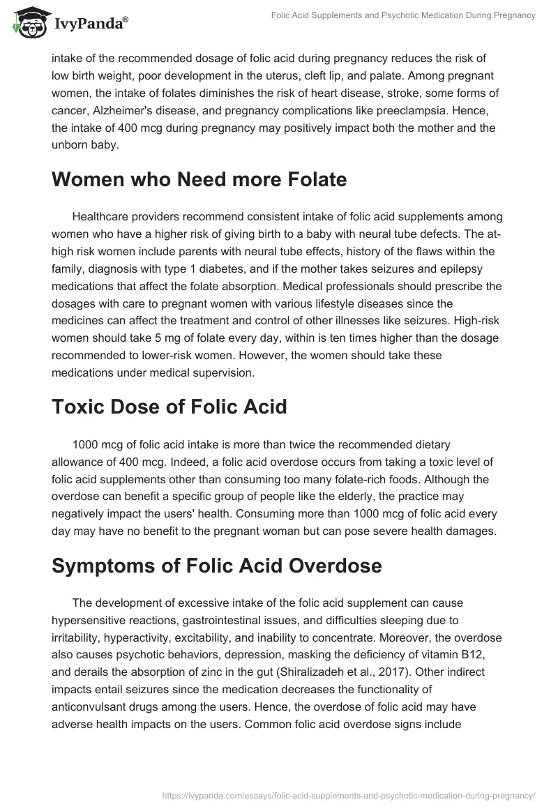 Folic Acid Supplements and Psychotic Medication During Pregnancy. Page 4