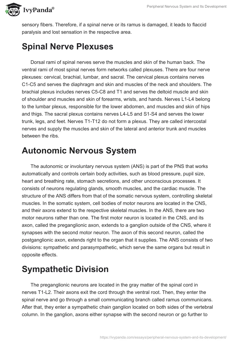 Peripheral Nervous System and Its Development. Page 2