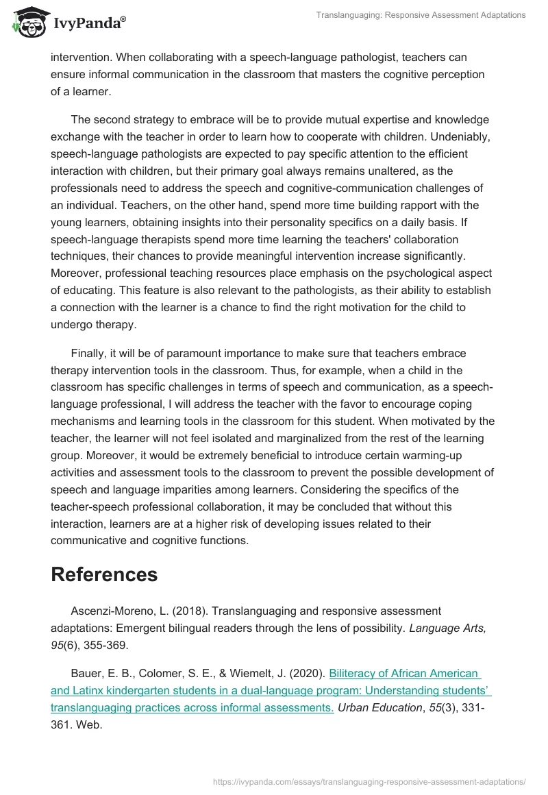 Translanguaging: Responsive Assessment Adaptations. Page 3