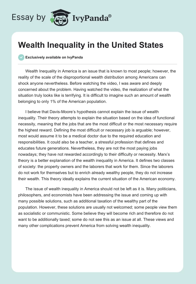 Wealth Inequality in the United States. Page 1