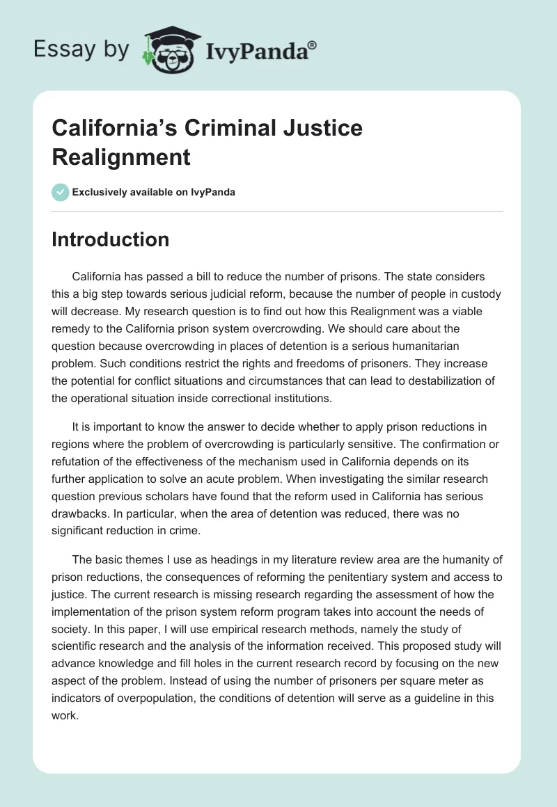 California’s Criminal Justice Realignment. Page 1
