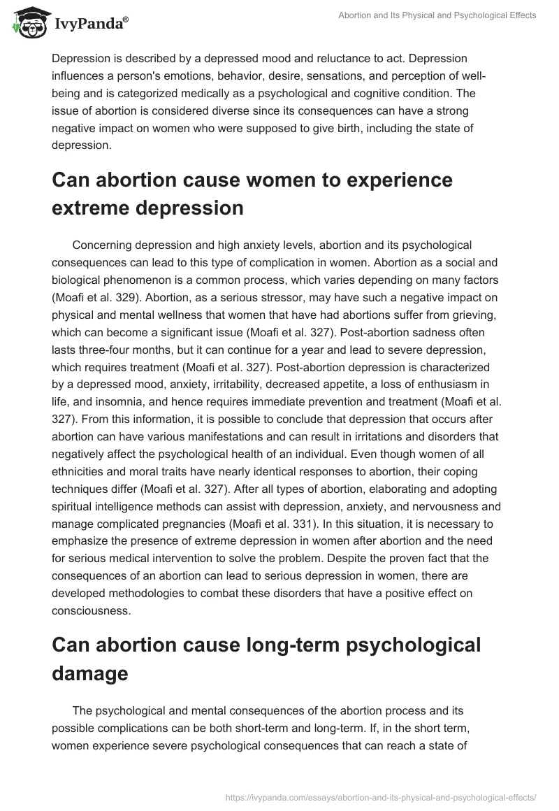 Abortion and Its Physical and Psychological Effects. Page 2