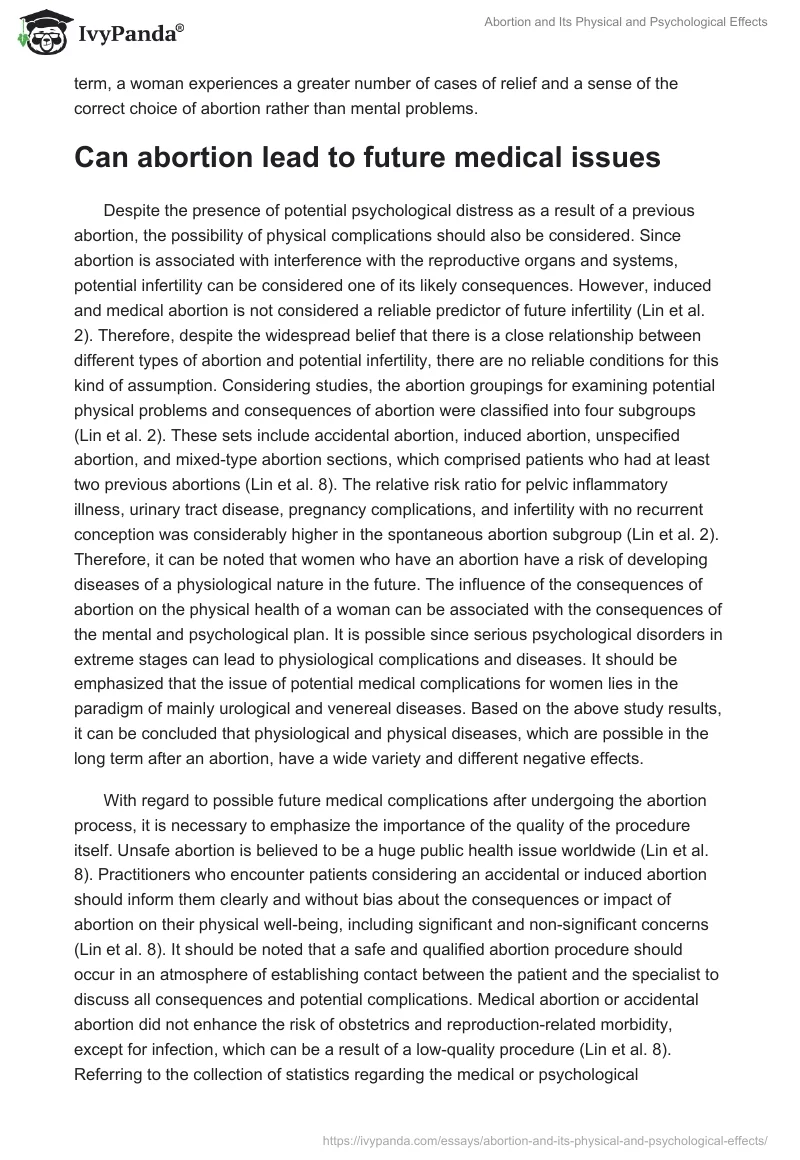 Abortion and Its Physical and Psychological Effects. Page 4