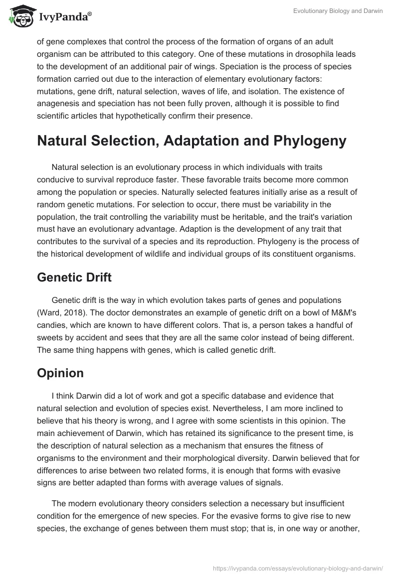 Evolutionary Biology and Darwin. Page 3
