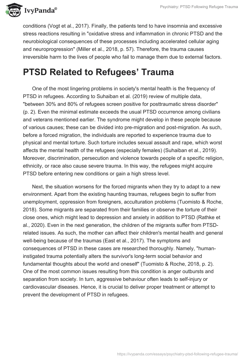 Psychiatry: PTSD Following Refugee Trauma. Page 3
