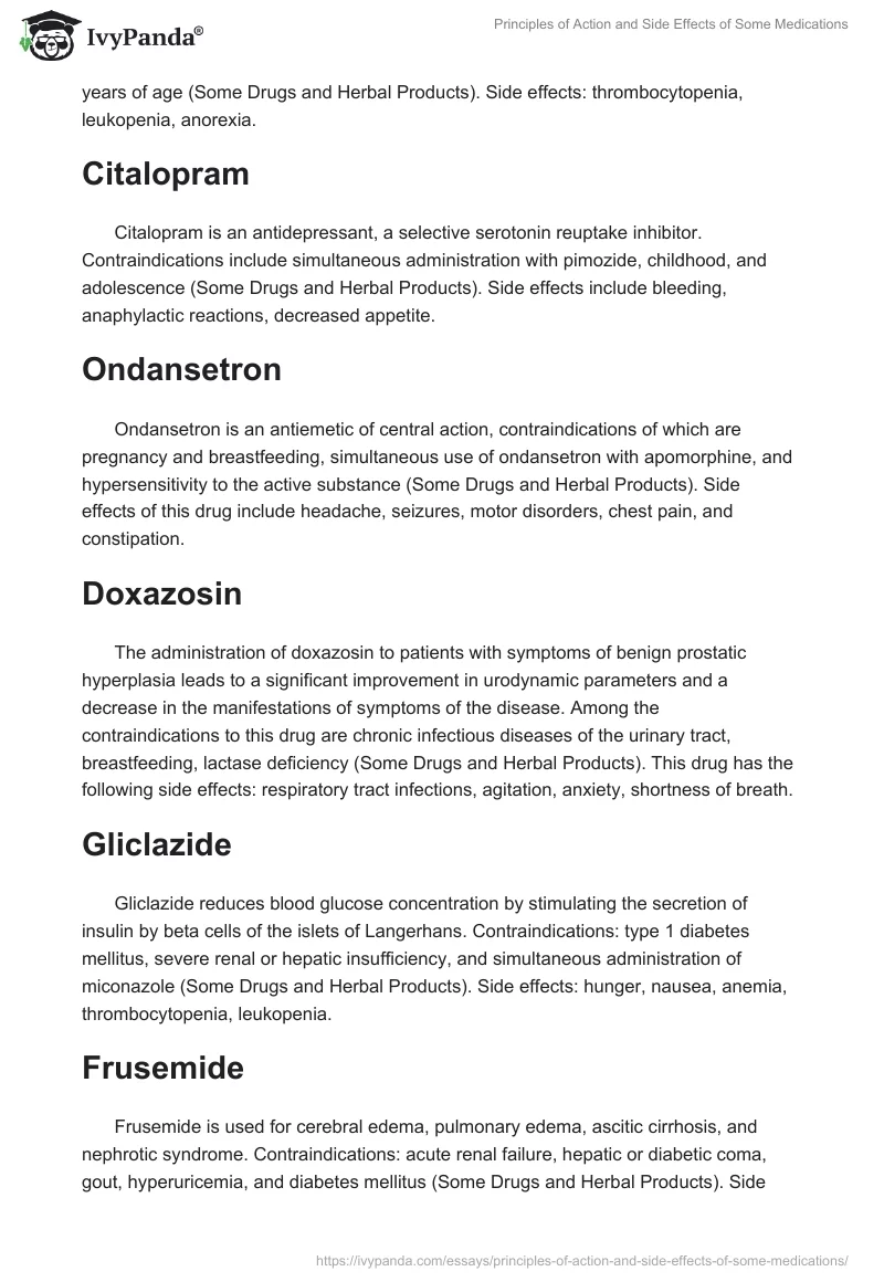 Principles of Action and Side Effects of Some Medications. Page 3