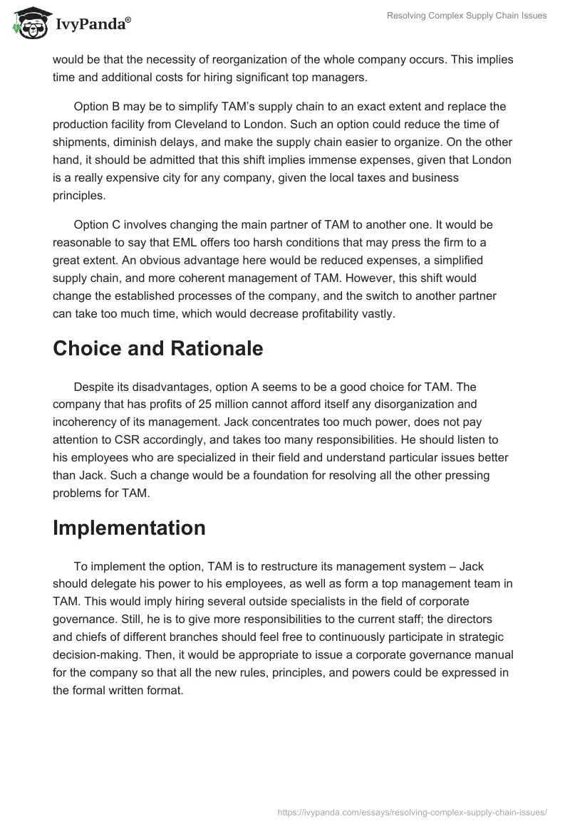 Resolving Complex Supply Chain Issues. Page 2