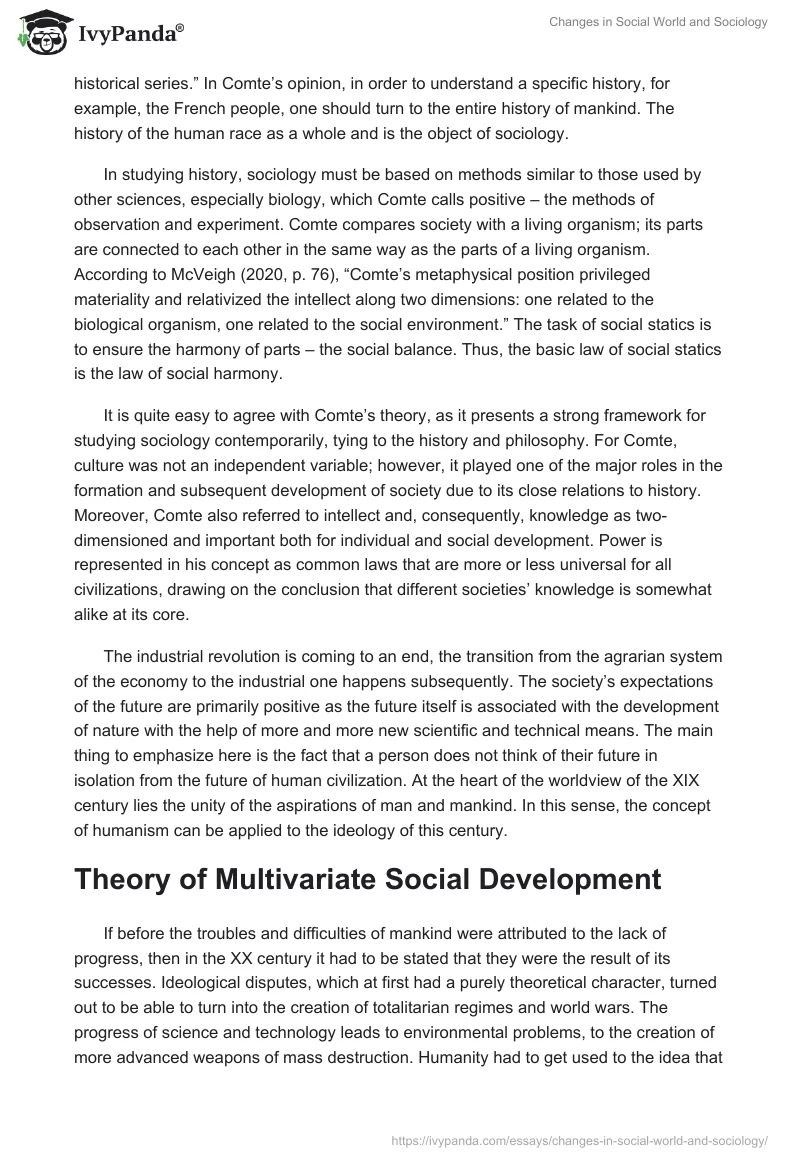Changes in Social World and Sociology. Page 5