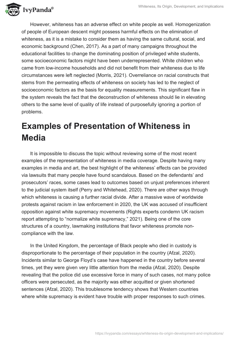 Whiteness, Its Origin, Development, and Implications. Page 5