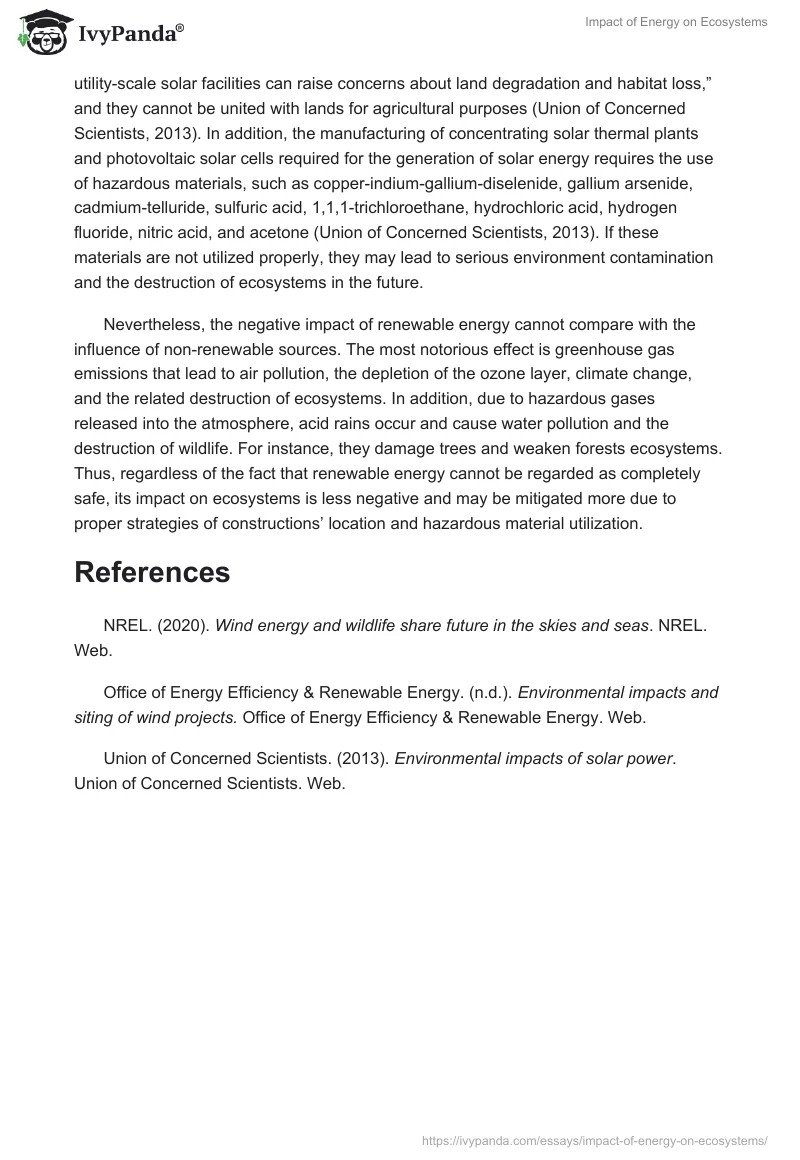Impact of Energy on Ecosystems. Page 2