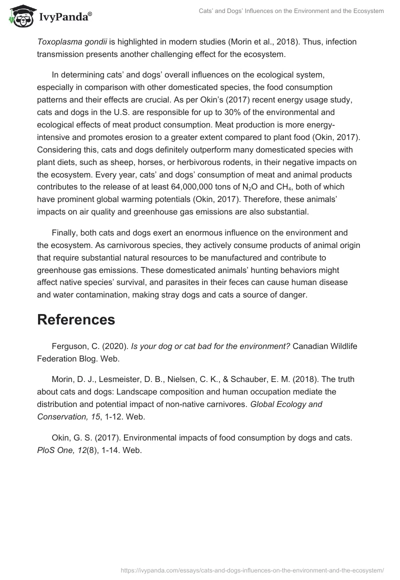 Cats’ and Dogs’ Influences on the Environment and the Ecosystem. Page 2