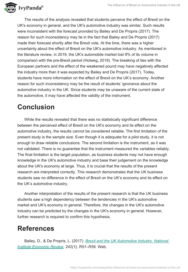 The Influence of Brexit on Automotive Industry in the UK. Page 5