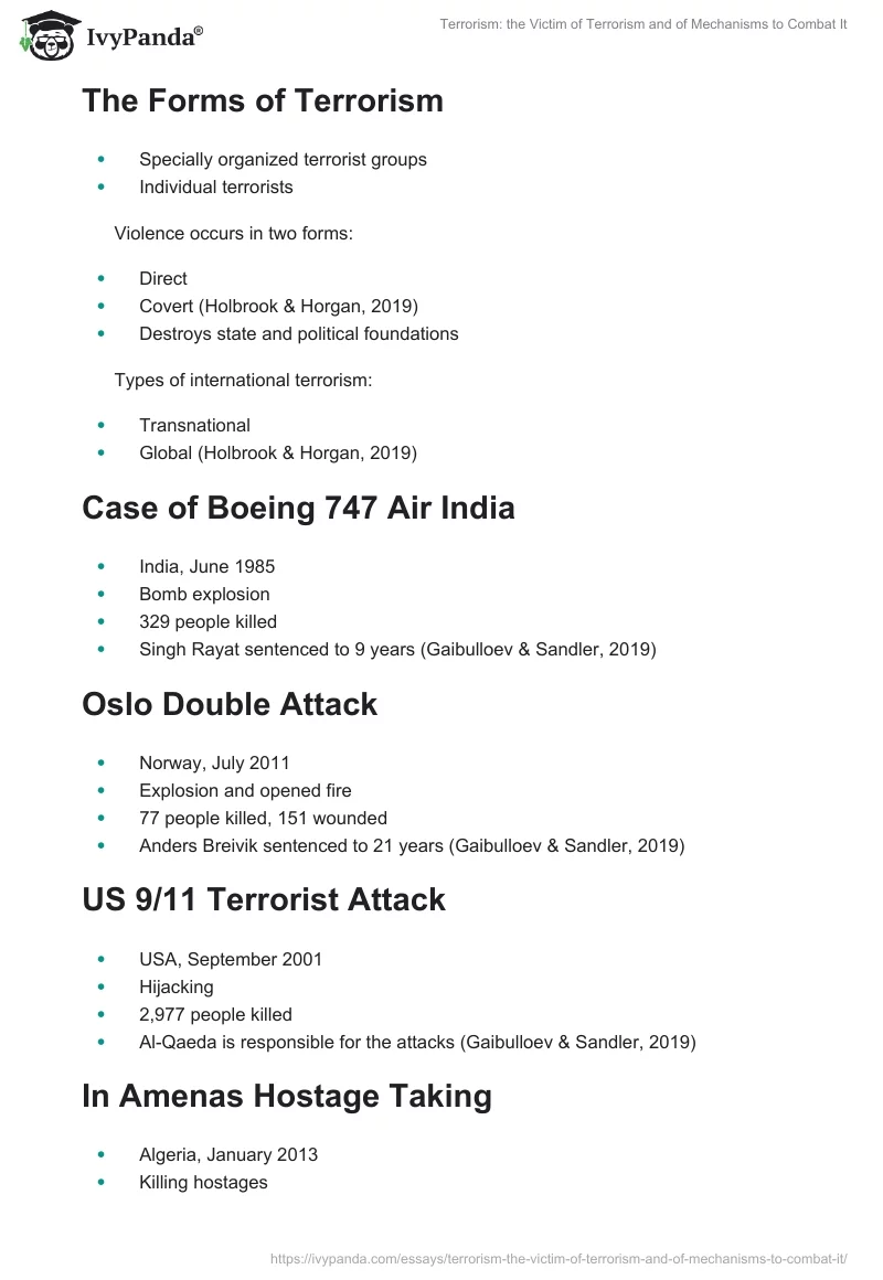 Terrorism: the Victim of Terrorism and of Mechanisms to Combat It. Page 2