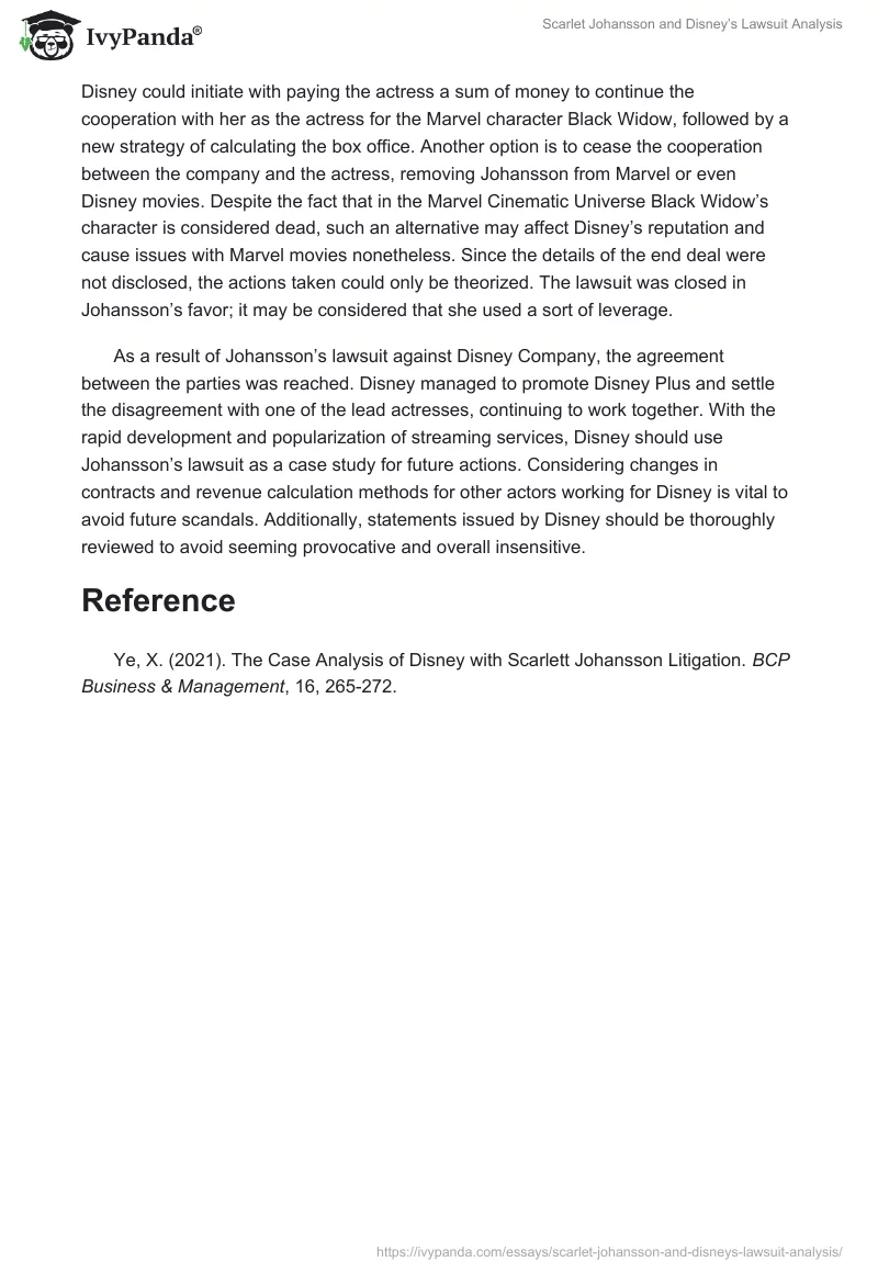 Scarlet Johansson and Disney’s Lawsuit Analysis. Page 2