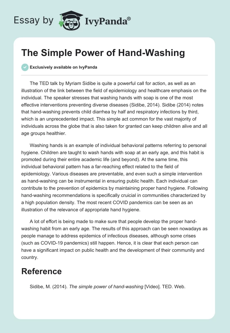 The Simple Power of Hand-Washing. Page 1