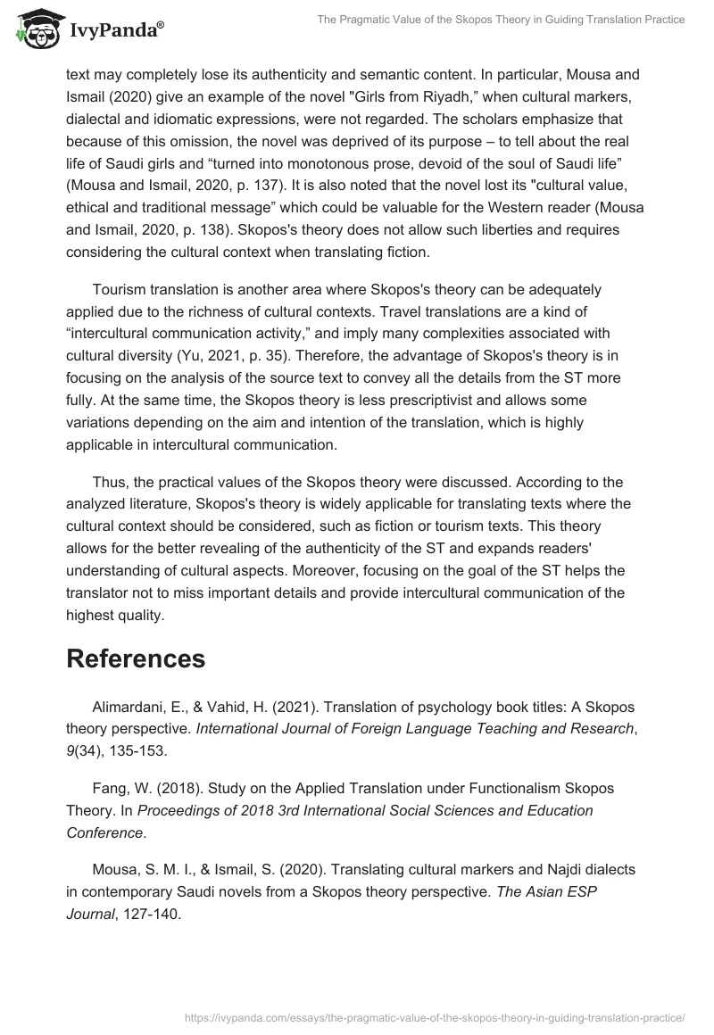 The Pragmatic Value of the Skopos Theory in Guiding Translation Practice. Page 2