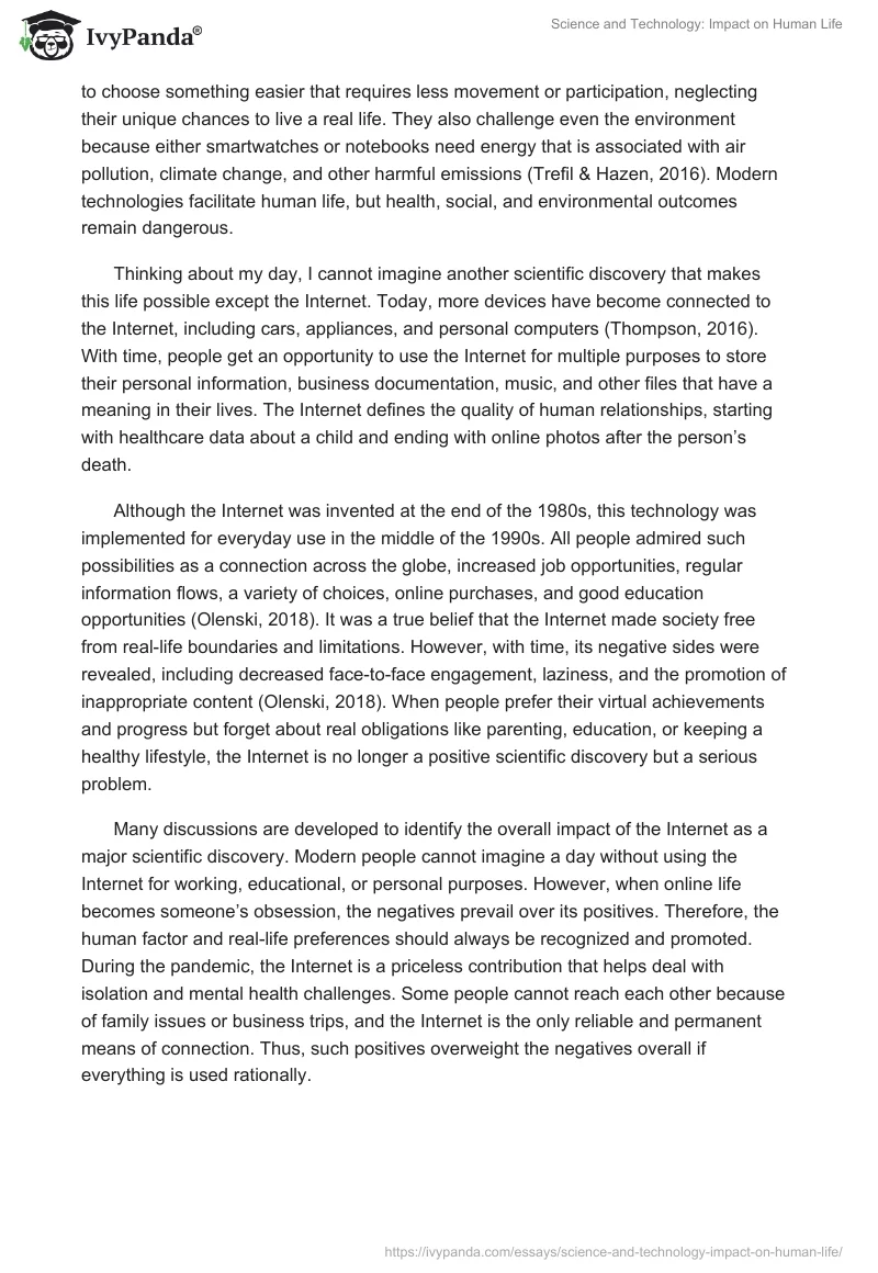 Science and Technology: Impact on Human Life. Page 2