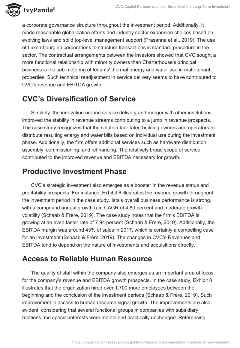 CVC Capital Partners and Ista: Benefits of the Long-Term Investment. Page 4