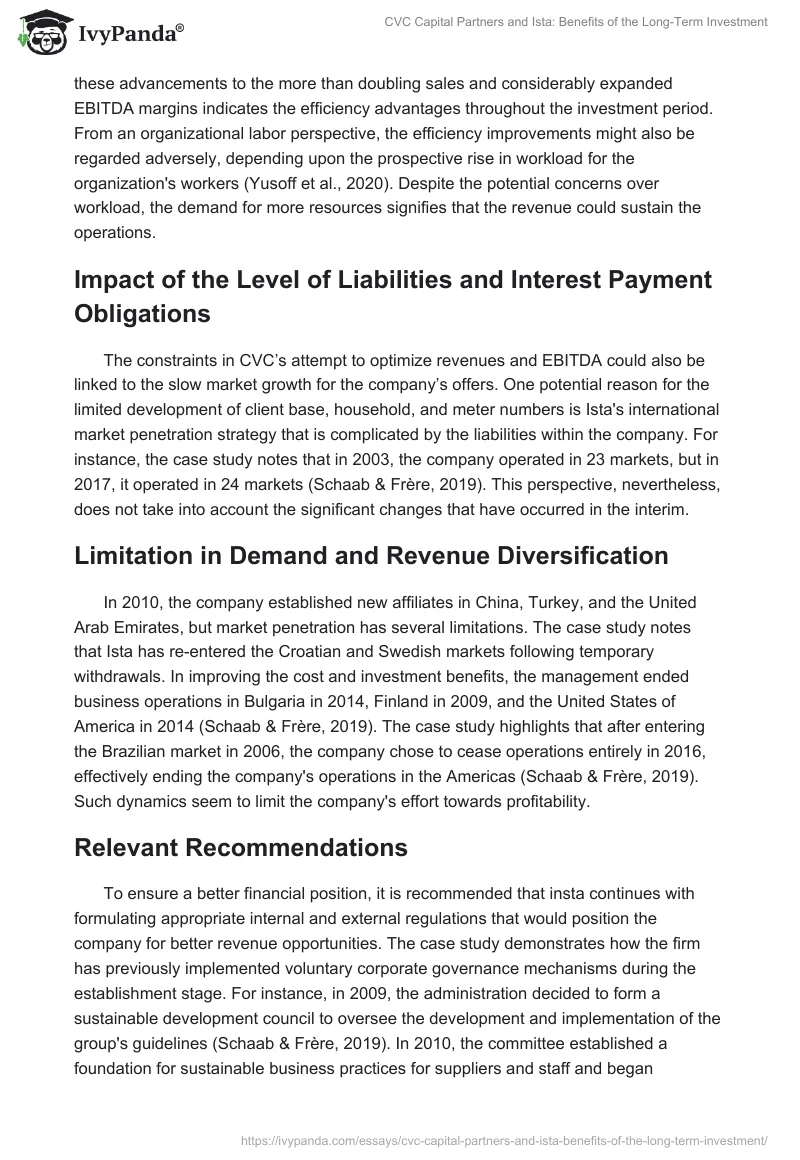CVC Capital Partners and Ista: Benefits of the Long-Term Investment. Page 5