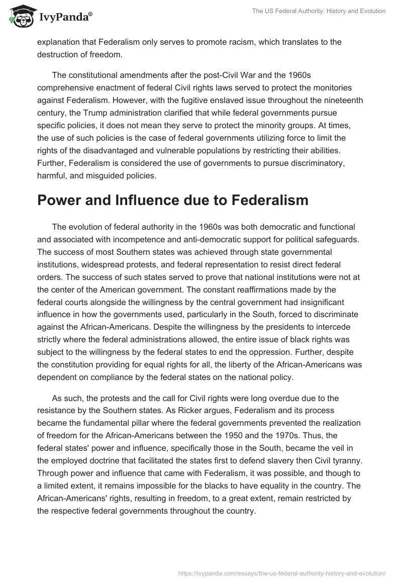 The US Federal Authority: History and Evolution. Page 3