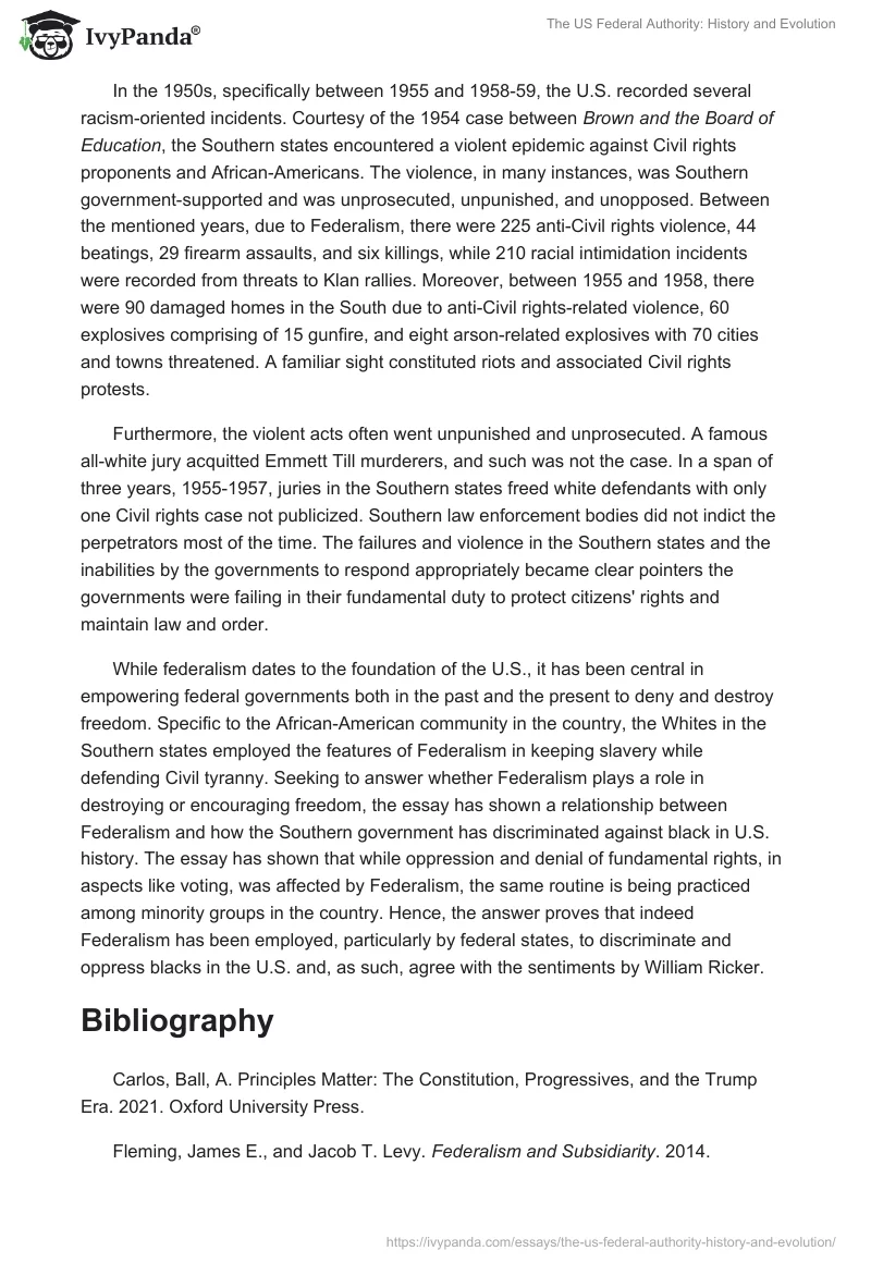 The US Federal Authority: History and Evolution. Page 5