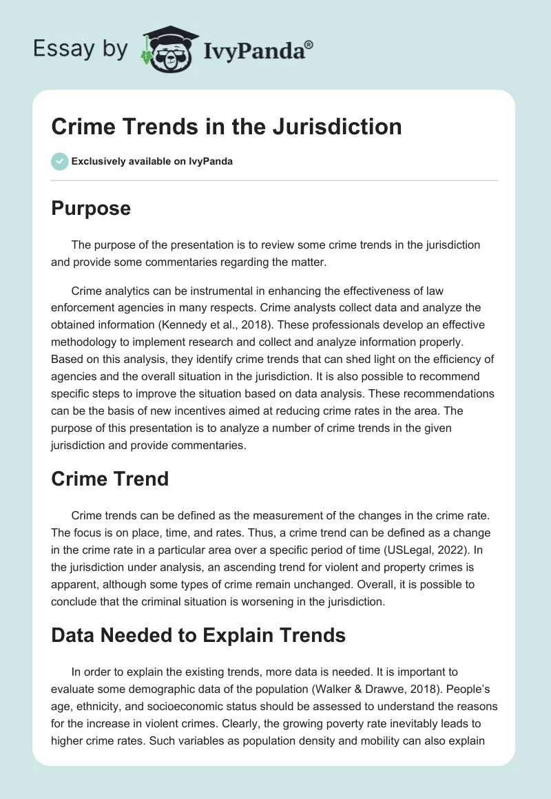 Crime Trends in the Jurisdiction. Page 1