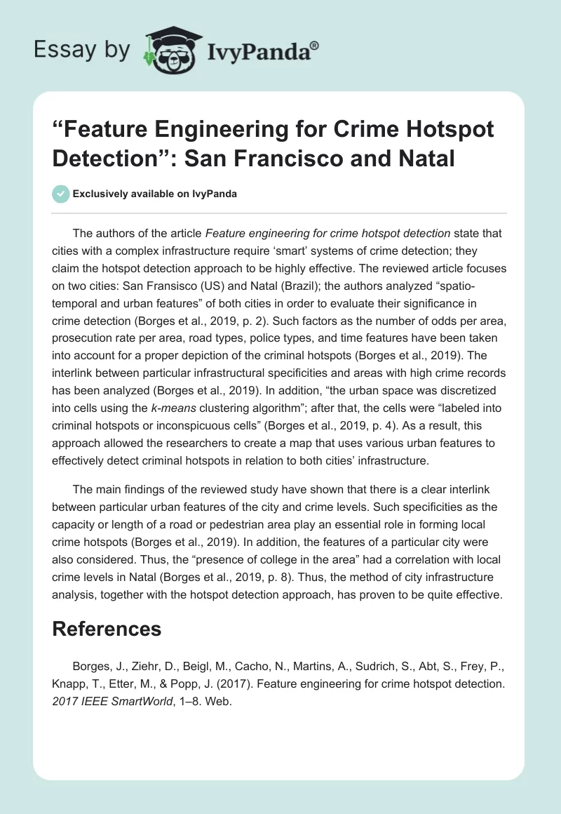 “Feature Engineering for Crime Hotspot Detection”: San Francisco and Natal. Page 1