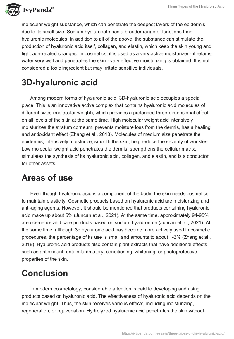 Three Types of the Hyaluronic Acid. Page 2