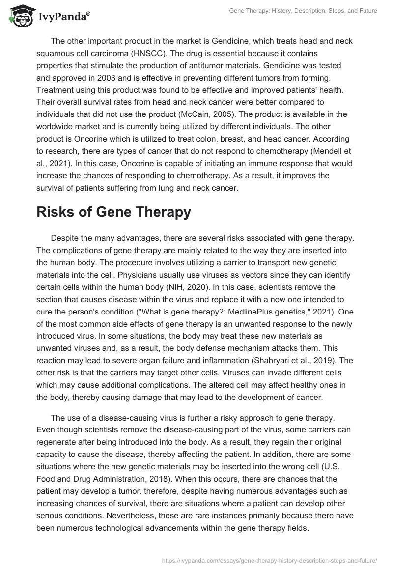 Gene Therapy: History, Description, Steps, and Future. Page 5