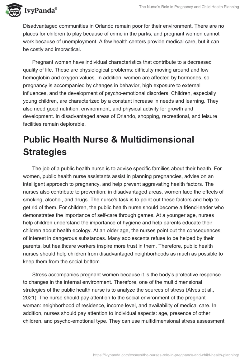 The Nurse’s Role in Pregnancy and Child Health Planning. Page 2