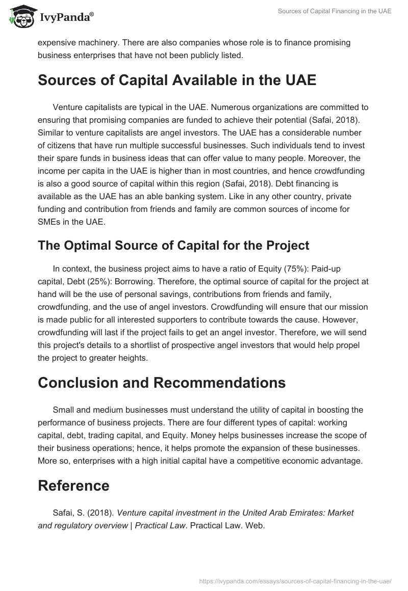 Sources of Capital Financing in the UAE. Page 2
