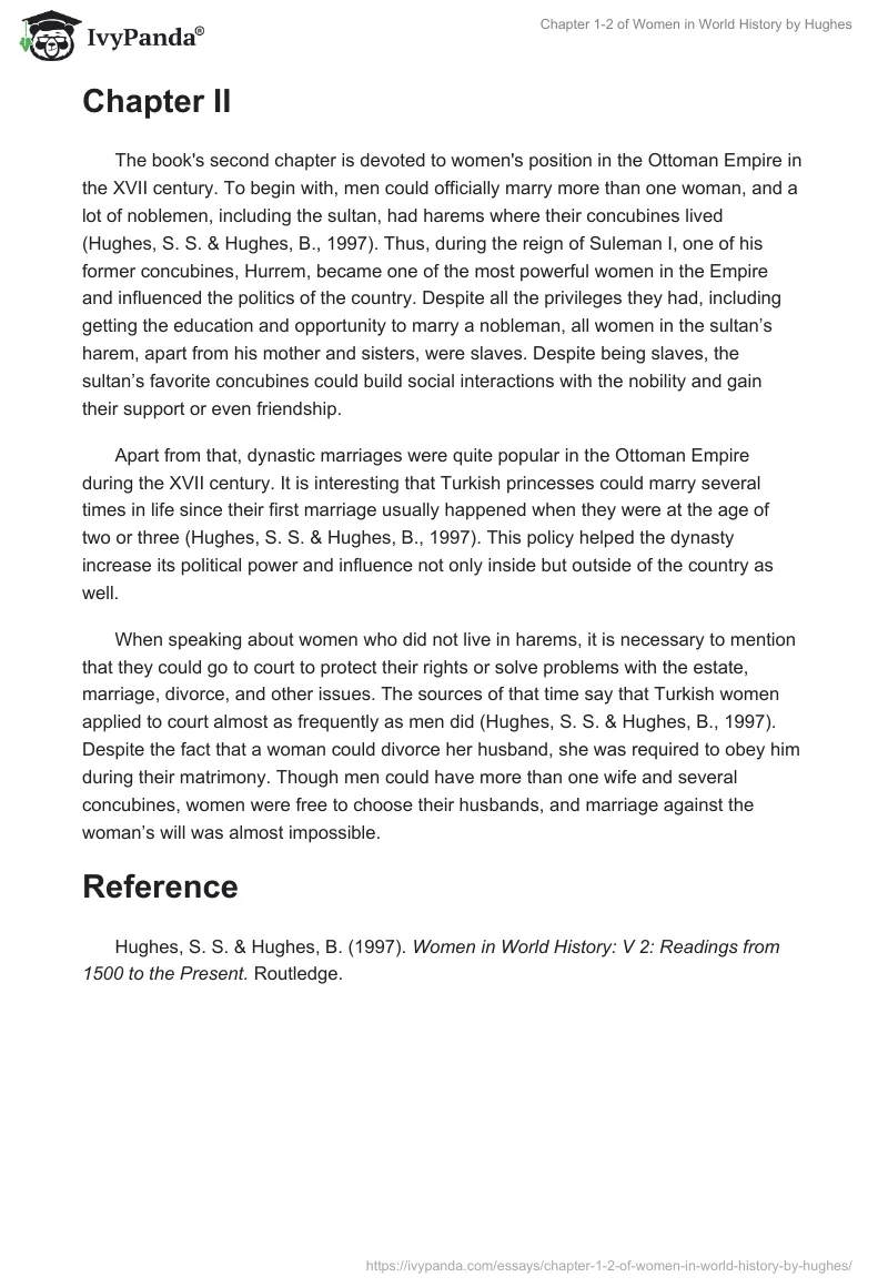 Chapter 1-2 of Women in World History by Hughes. Page 2