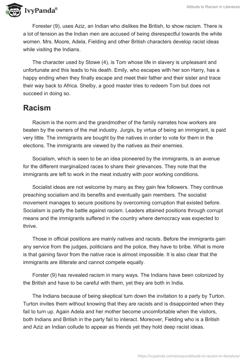 Attitude to Racism in Literature. Page 3