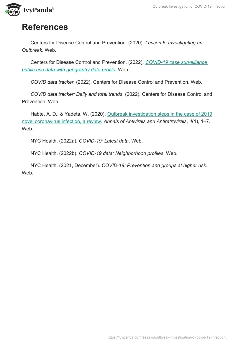 Outbreak Investigation of COVID-19 Infection. Page 3