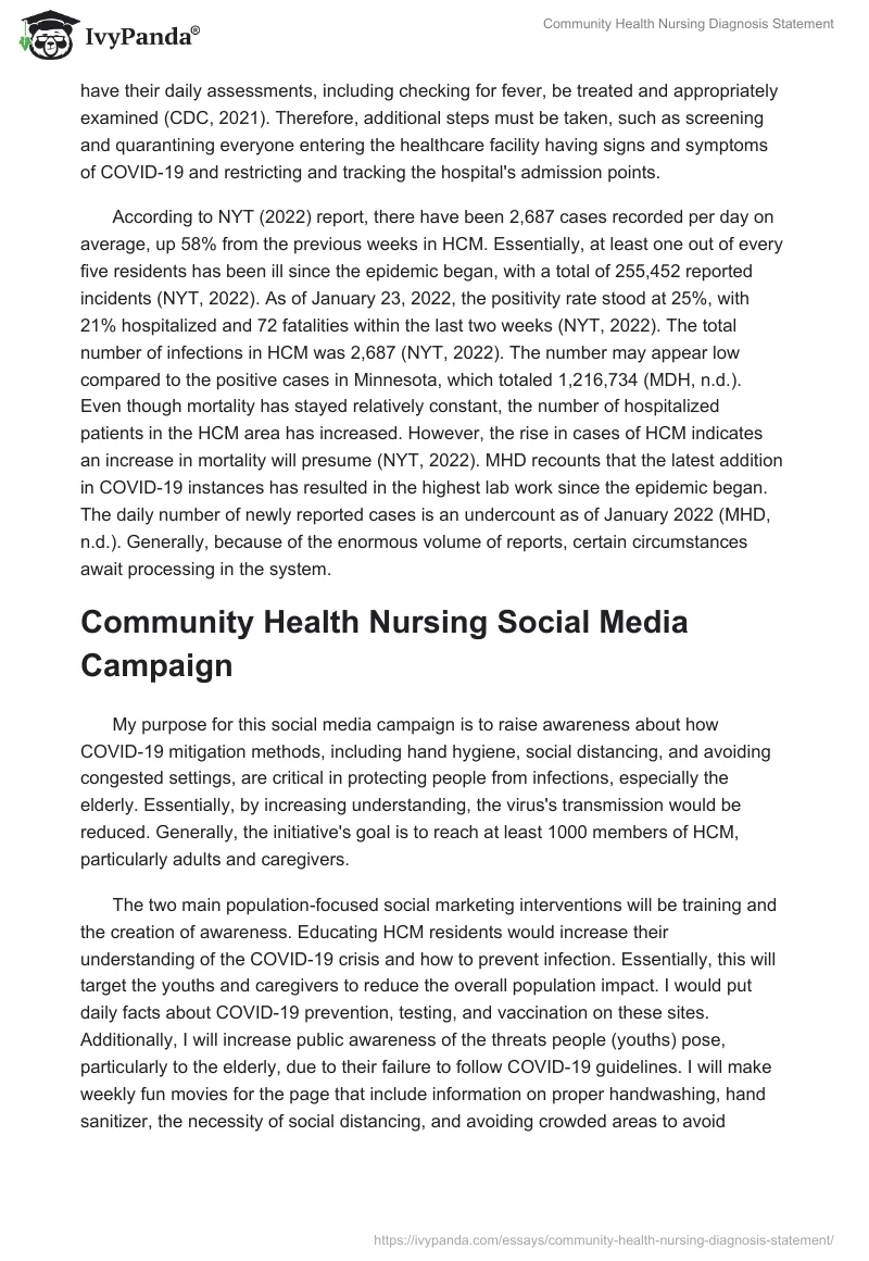 Community Health Nursing Diagnosis Statement. Page 3