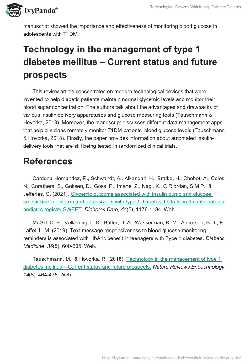Technological Devices Which Help Diabetic Patients. Page 2