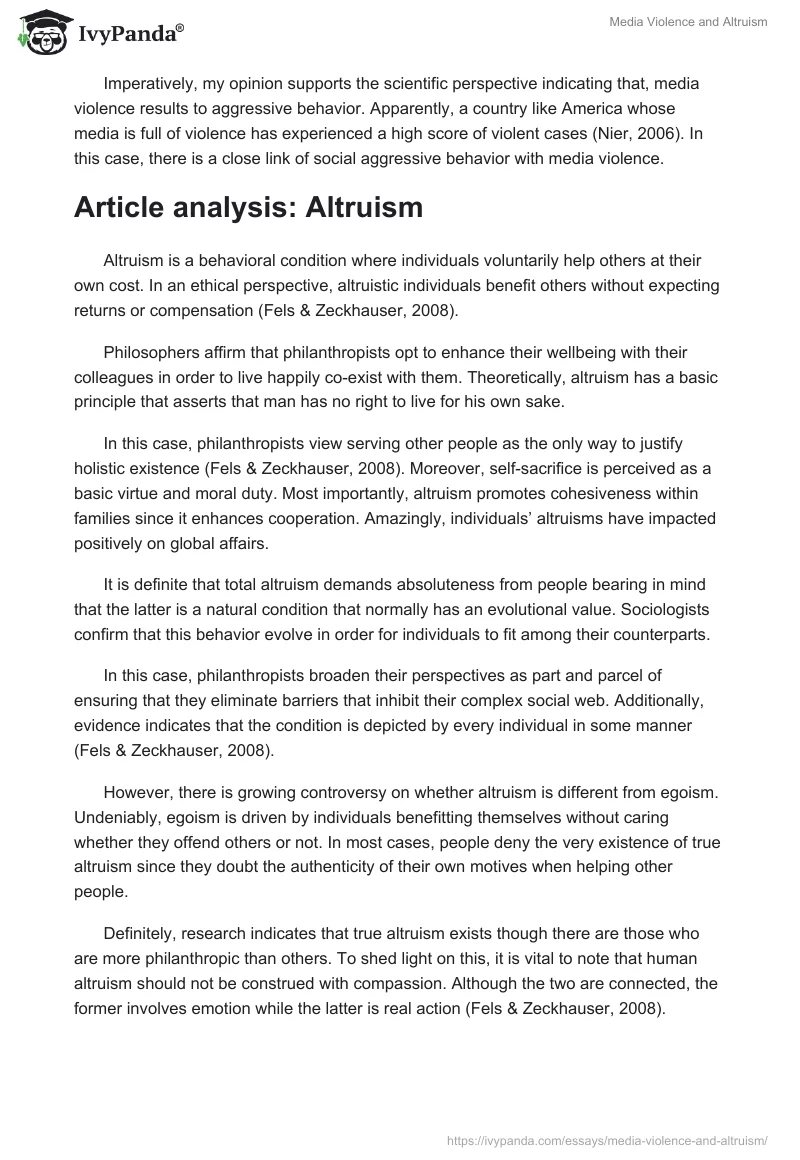 Media Violence and Altruism. Page 2