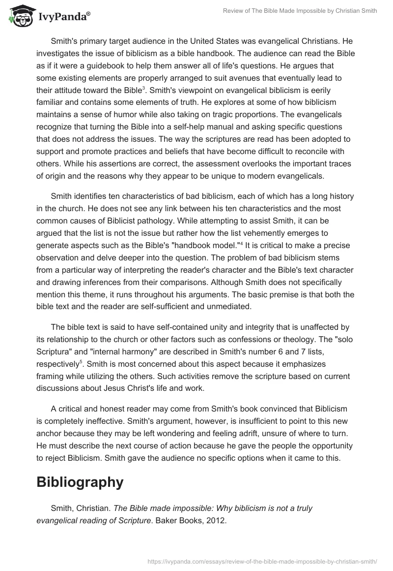 Review of "The Bible Made Impossible" by Christian Smith. Page 2