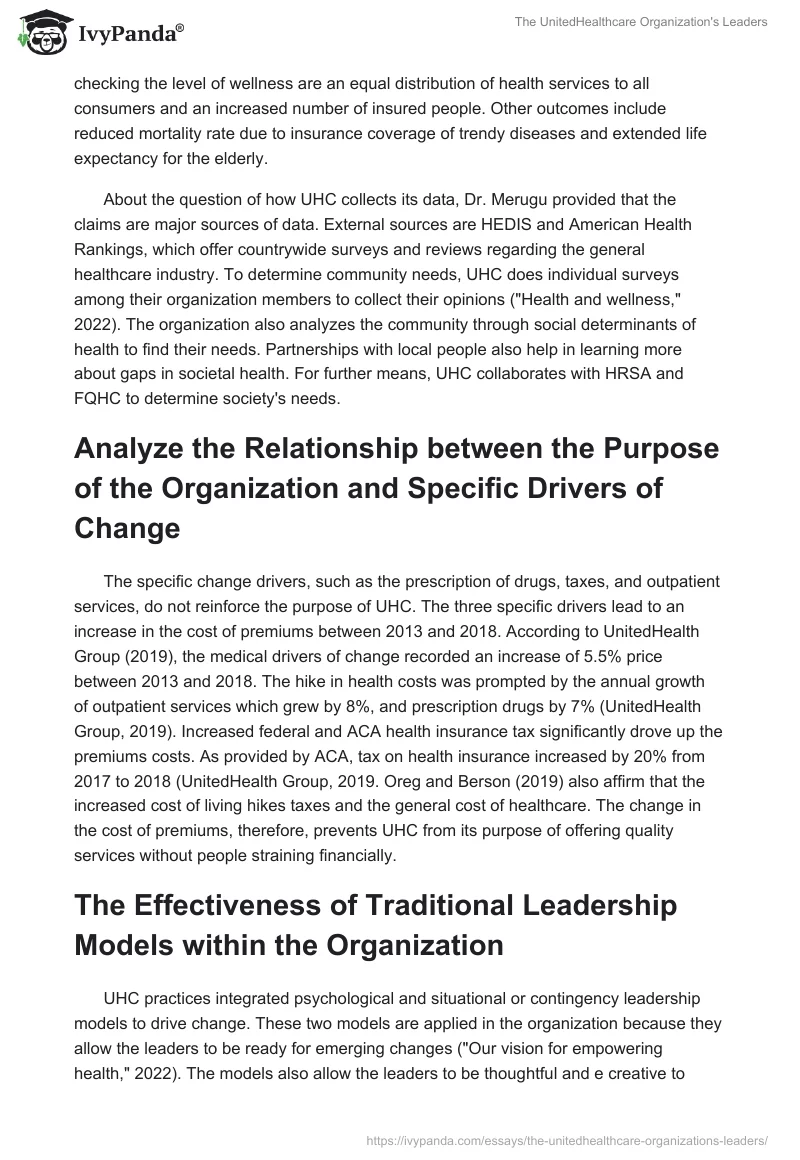 The UnitedHealthcare Organization's Leaders. Page 4