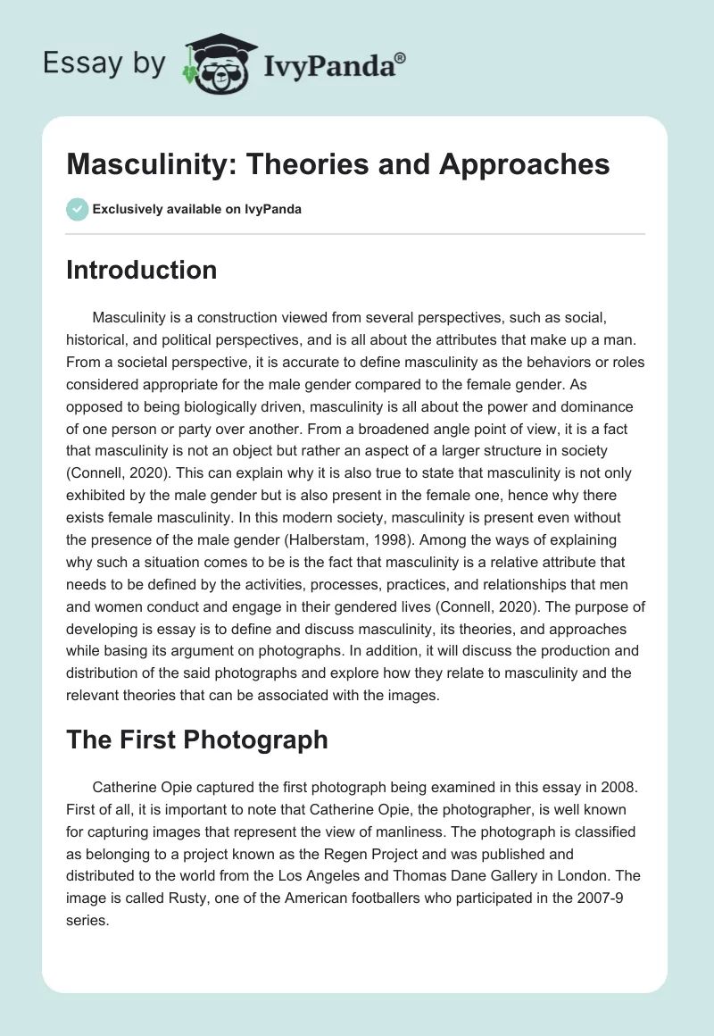 Masculinity: Theories and Approaches. Page 1