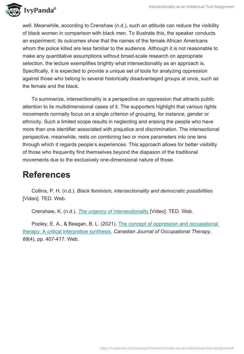 Intersectionality as an Intellectual Tool Assignment. Page 2